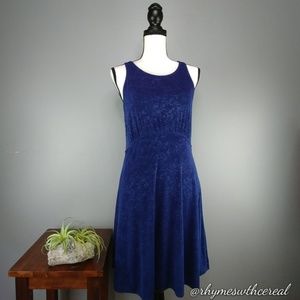 Free People Dress Navy Jacquard Lady Jane Sz M